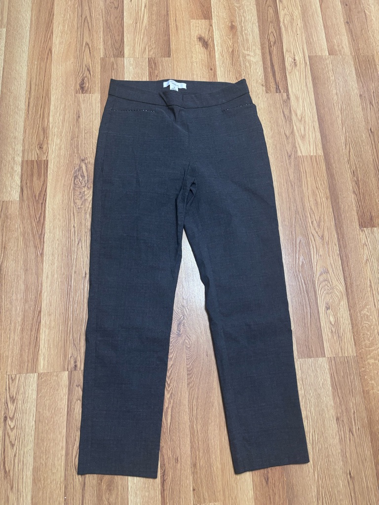 Charcoal, Gray Straight-Leg Dress Pants